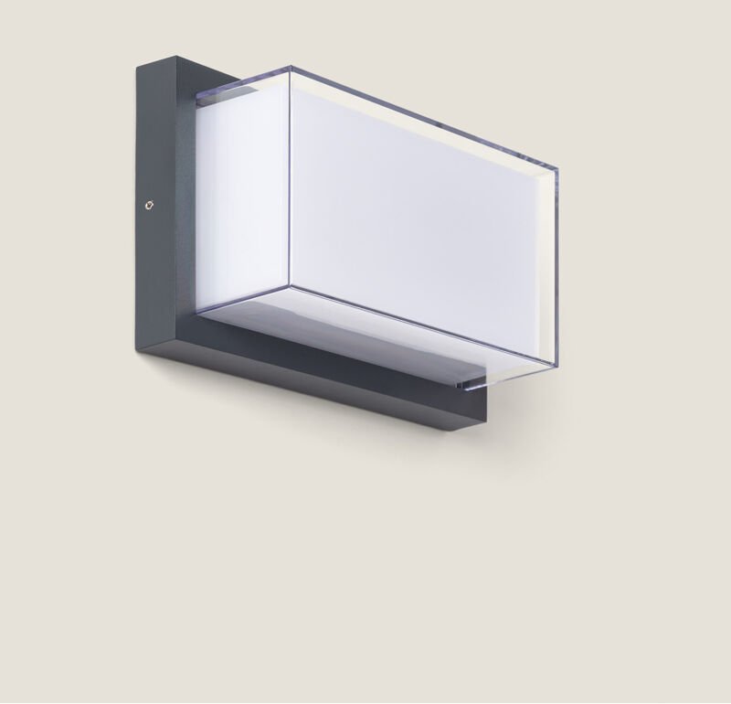 Ledkia - led Wandleuchte Außen 12 w Aluminium cct wählbar Doppelter Diffusor Caelia