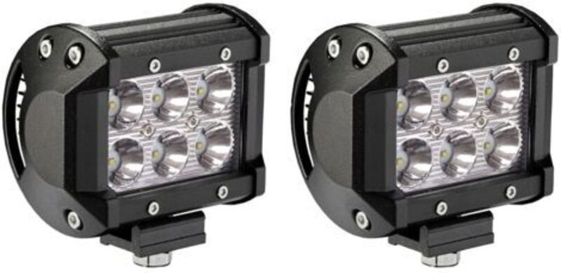 x 18W LED-Arbeitsscheinwerfer, 1800 Lumen, weißes Flutlicht, 12V/24V, Reflektor-Arbeitsscheinwerfer