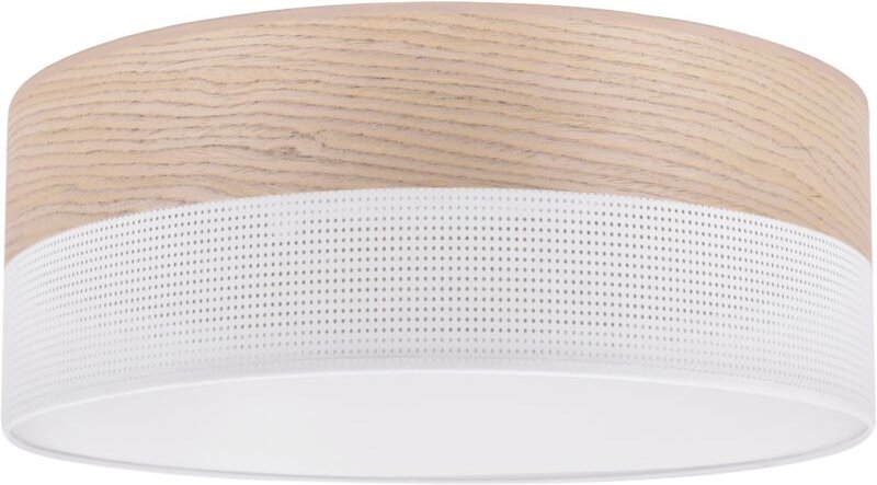 Holz Plexiglas Deckenleuchte Weiss 40cm Klassische Eiche