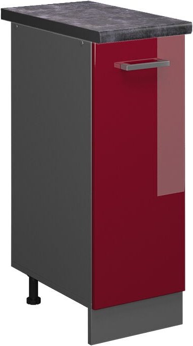 Apothekerschrank R-Line, Bordeaux Hochglanz, 30 cm , AP Anthrazit, Vicco