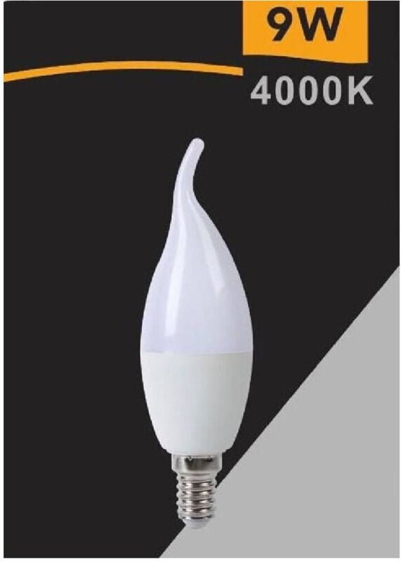 Trade Shop Traesio - Trade Shop - led-lampe E14 9WATT kerzenflamme smd C37 natürliches licht warm kalt C37-9W -