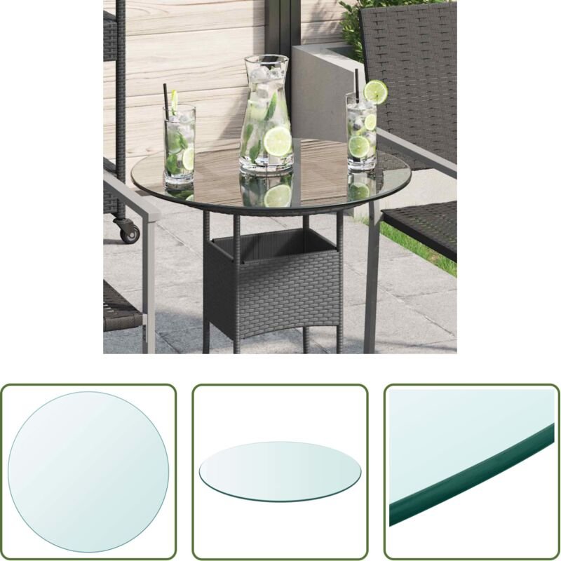 vidaXL Tischschutz - Tischplatte aus gehärtetem Glas rund 500 mm