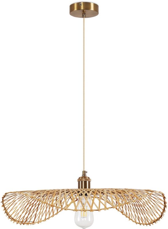 Privatefloor - Bambus-Deckenlampe - Pendelleuchte im Boho-Bali-Design - Bahati Gold