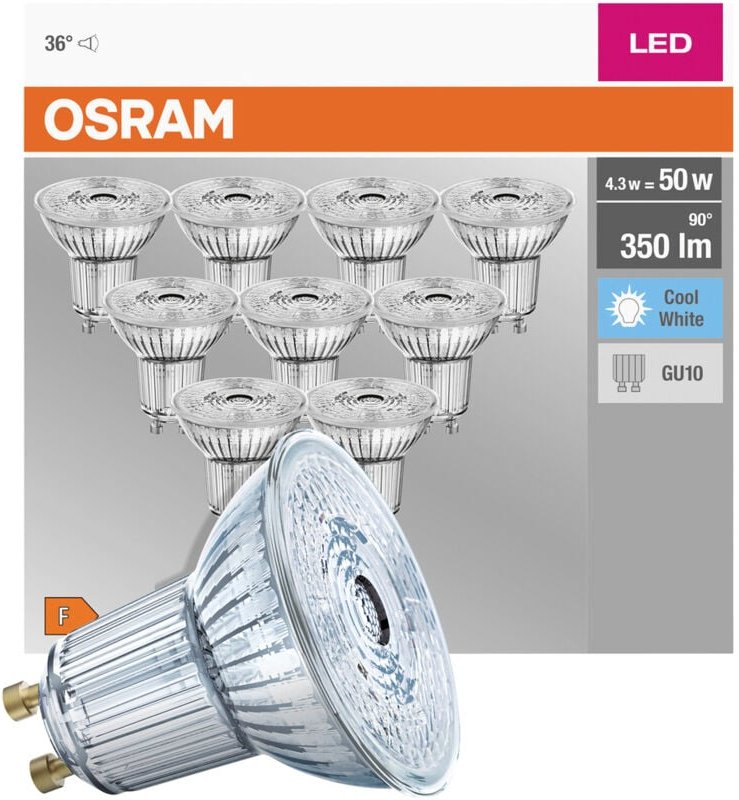 OSRAM HOMELIGHTING 4058075036703 LED EEK F (A - G) GU10 Reflektor 4.3 W = 50 W Neutralweiß (Ø x H) 5