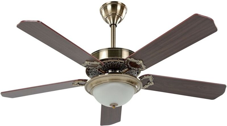 Beliani - Deckenventilator mit Licht Gold Metall MDF-Platte Fernbedienung Retro Wohnzimmer Schlafzimmer