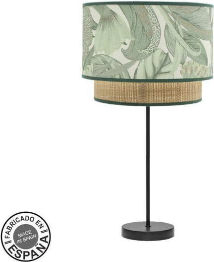 Lampe de große Tischlampe Congo 1xe27 Schwarz/grün-natur - Fabrilamp