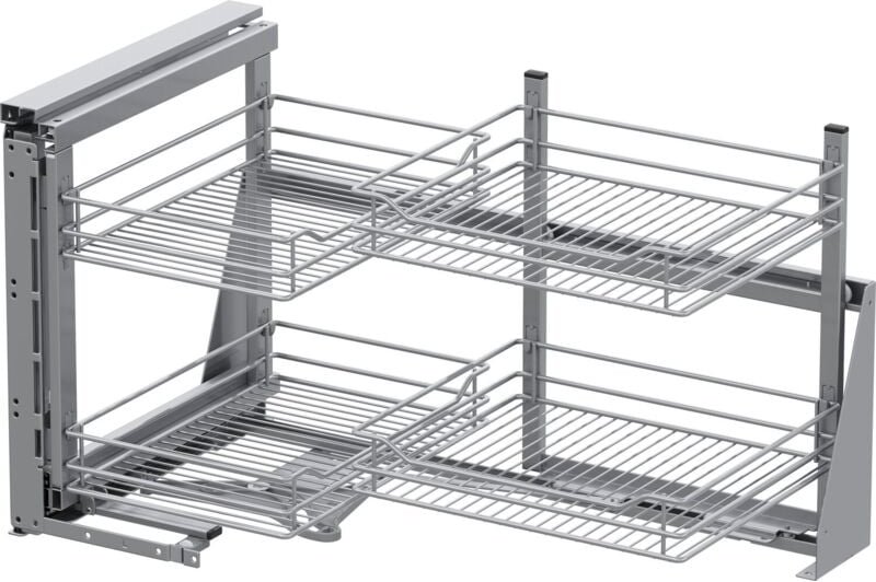 Vauth-Sagel VS Cor Fold Eckschrank Auszug links Classic - Set für Küchenunterschränke mit KB 900mm - Korbablage aus Stah...