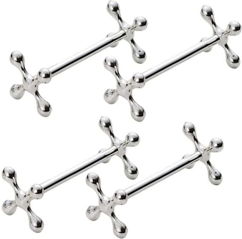 4 StüCk Legierung EssstäBchen StüTze StäNder Gabeln Messer Halter Rack Metall Tisch Dekoration (Silber)