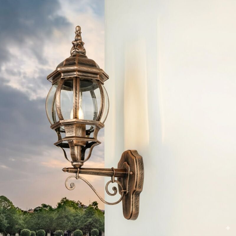 Licht-erlebnisse - Maritime Außenleuchte Wandlaterne livorno schwarz-gold