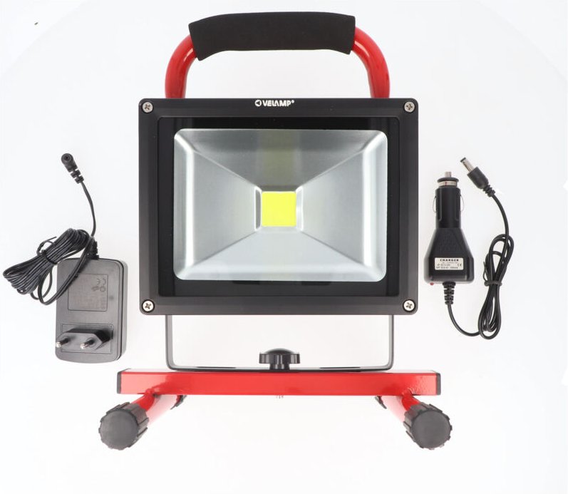 Velamp CYCLOP Akku-Baustrahler LED COB 20W 1200 Lumen mit 12V und 240V Ladegerät