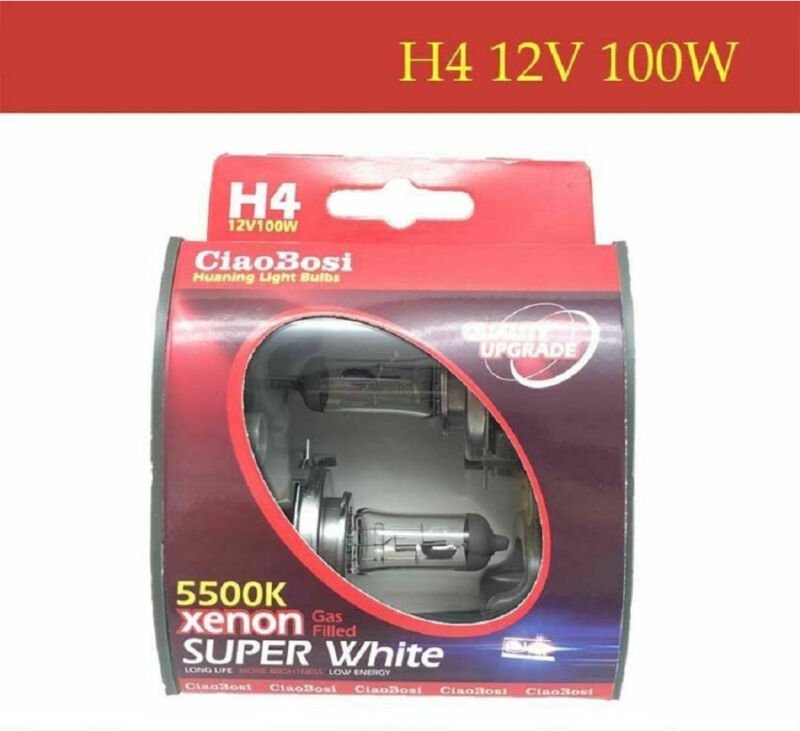 Trade Shop - paar H4 12V 100 watt 5500K xenon motorrad autolampen C-6282 -