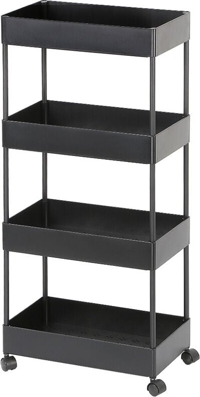 4-lagiger Rollwagen aus Kunststoff, mobiler Aufbewahrungsschrank, multifunktionaler Aufbewahrungswagen, 40 x 22 x 90 cm,...