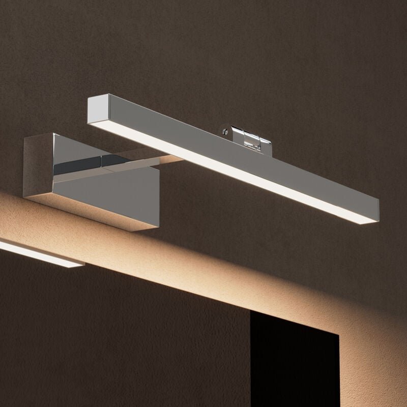 Spiegelleuchte 40cm led Badlampe Spiegellampe, 4000K Badezimmer Lampe 180° Drehbar Chrom 9W Strahlenschön