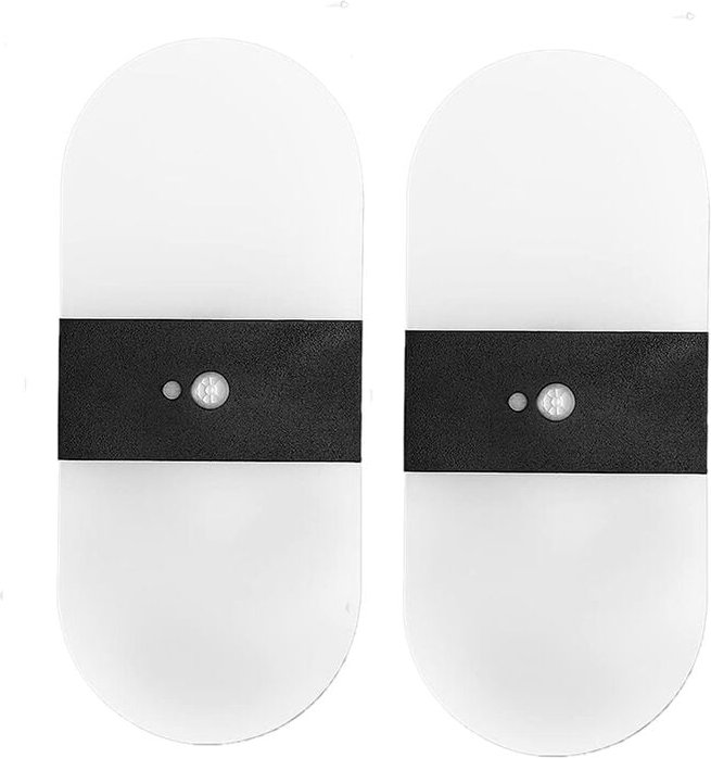 Wandleuchten mit Bewegungsmelder für den Innenbereich, batteriebetriebene, wiederaufladbare LED-Leuchten, energiesparend...