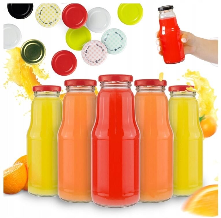 50 Fruchtsaftflaschen à 300 ml + Deckel für Wasser und Sirup