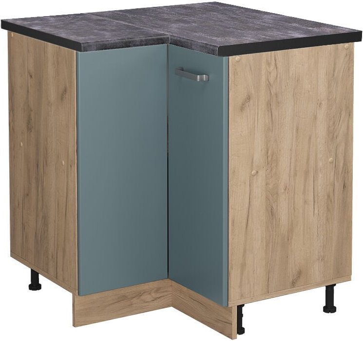 Vicco - Eckunterschrank R-Line, Blau-Grau, 75.6 cm, ap Anthrazit