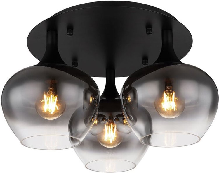 Deckenleuchte - Maxy - schwarz - glas rauchglas - ø 45cm - Globo