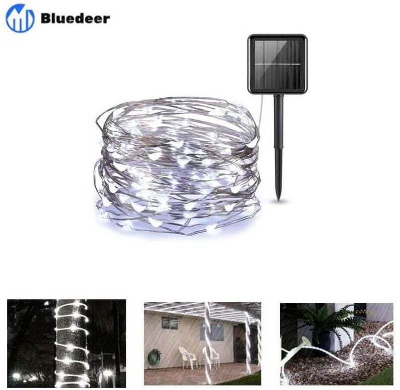 LED-Solar-Lichterkette für den Außenbereich, 22 m, Solar-Lichterkette, IP65, wasserdicht, dekorative Solarlampe für Somm...