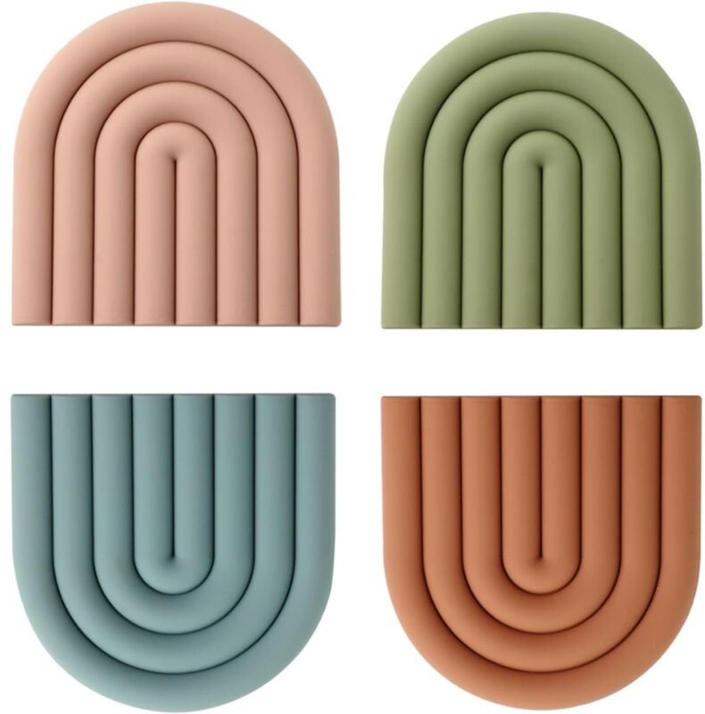 Silikon-Untersetzer, Silikon-Ofenhandschuhe, Untersetzer, bunte Topfschoner, hitzebeständig, rutschfest, Untersetzer für...