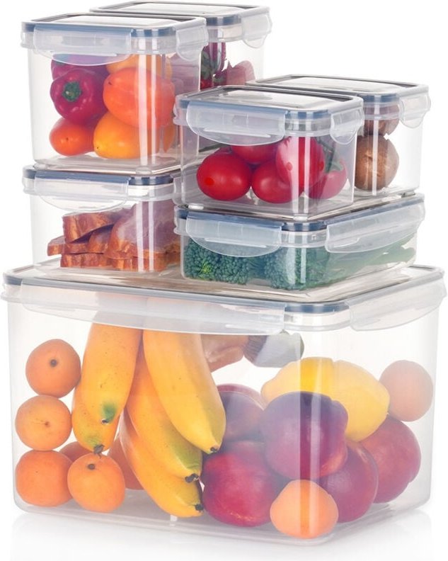 7x Küchen-Lebensmittelbehälter-Set