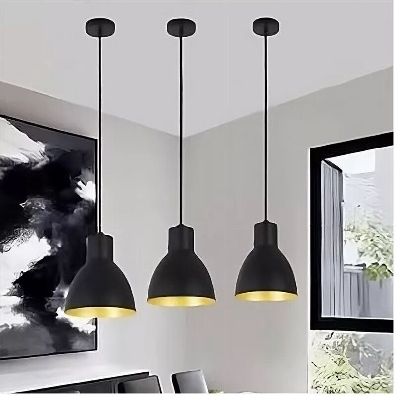 Trade Shop Traesio - Trade Shop - zusammenfassung und 27 ferro paralume moderno contemporaneo campanella nera oro 33269 ...