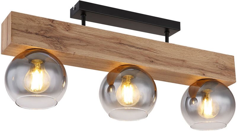 Globo - deckenleuchte - Moitas - natürlich - holz - E27 -