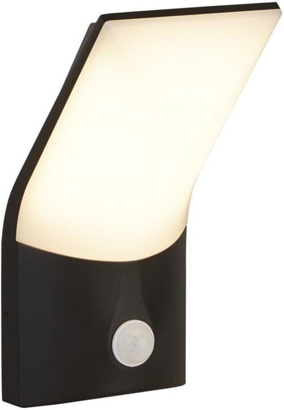 Searchlight - Wandleuchte Außenlampe Terrassenleuchte led Bewegungsmelder schwarz opal Alu