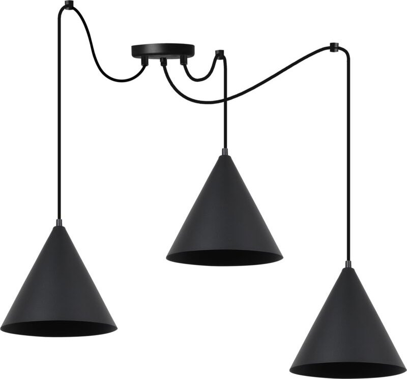 Soho Spider Hängelampe Schwarz 3-Stecker 25cm E27