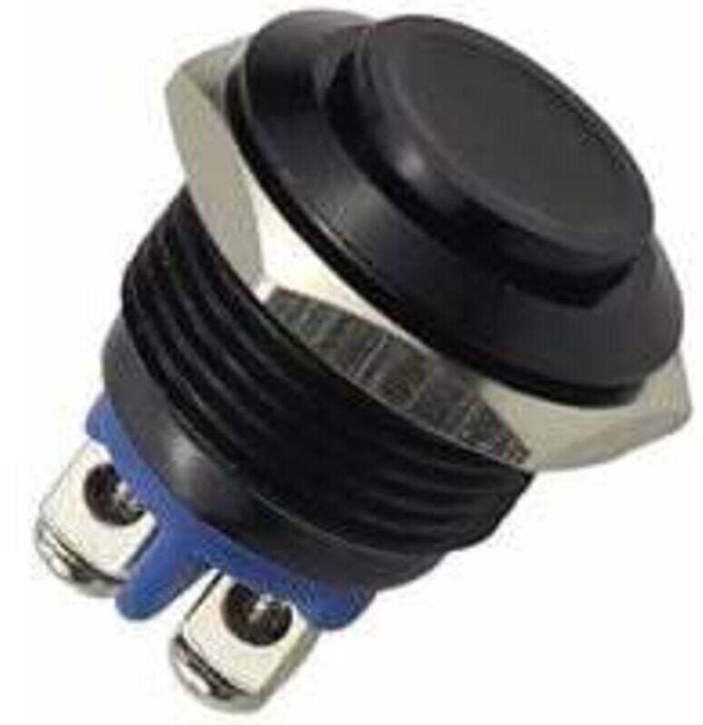 Drucktaster, runder Momenttaster, Drucktaster, geeignet für Lautsprecher und Netzteile, Schwarz, 16 mm