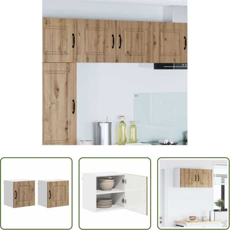 vidaXL Küchenwandschrank - Küchenschrank Kalmar 2 pcs Artisan-Eiche 40 x 31 x 40 cm
