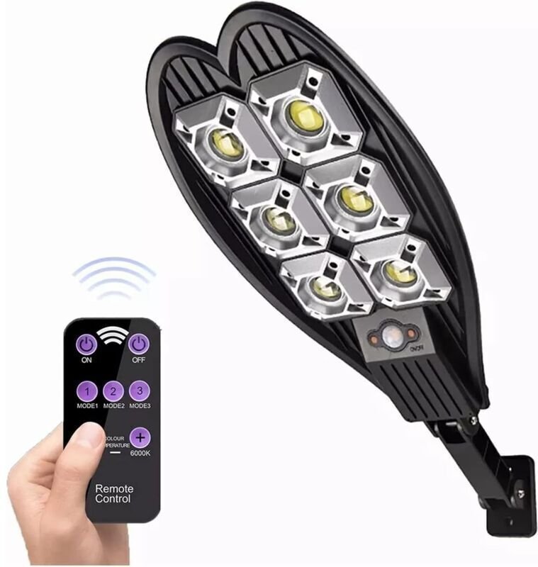 Wasserdichte LED-Solarleuchte mit 108 COB, PIR-Fernbedienung und Bewegungsmelder, Solar-Gartenwandleuchte für mehr Siche...