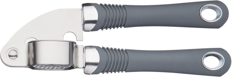 KitchenCraft Knoblauchpresse Edelstahl mit ergonomischem Griff, 18,5 cm