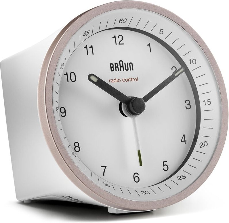 Funkwecker BC07PW-DCF pink/weiß - Quarzwecker - Rund - Pink - Weiß - Analog - Akku - aa - Braun