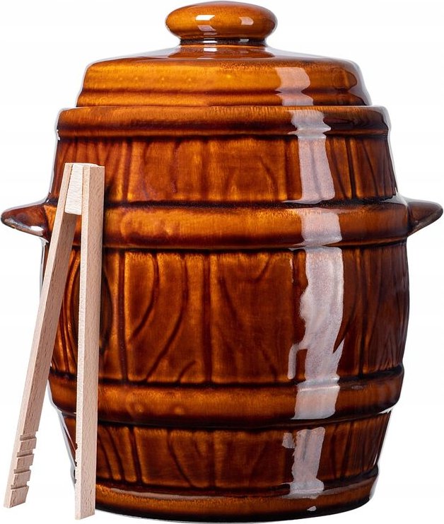 Steinzeugtopf, Dichter Keramiktopf mit Deckel, 5L - Kadax