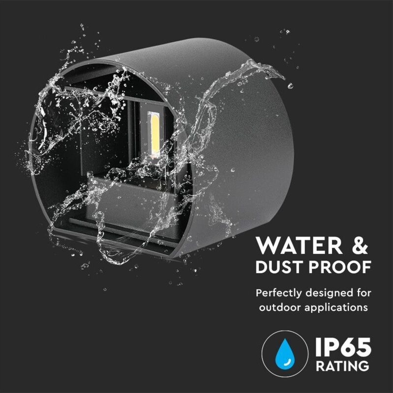 V-tac - 5W cob led Doppelkopfleuchte, Schwarz, verstellbarer Strahl, Naturweiß, IP65