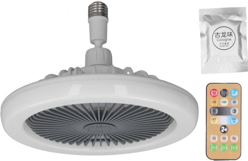 Zoternen - Kleiner Deckenventilator mit Fernbedienung für Licht E27-Lampenfassung Einstellbare Geschwindigkeit Geschloss...