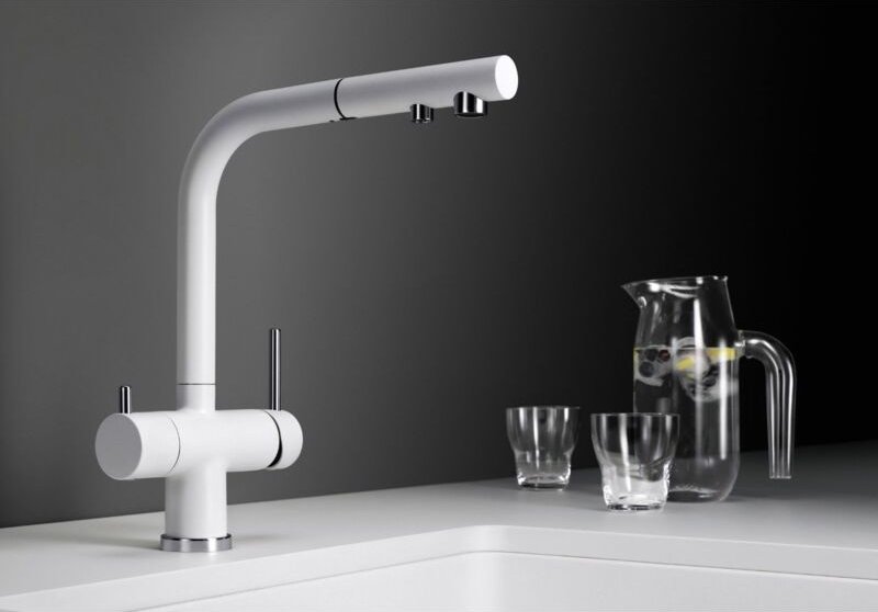 Fontas s ii - Spültischarmatur mit ausziehbarem Auslauf und mit Filterfunktion, softweiß 526947 - Blanco