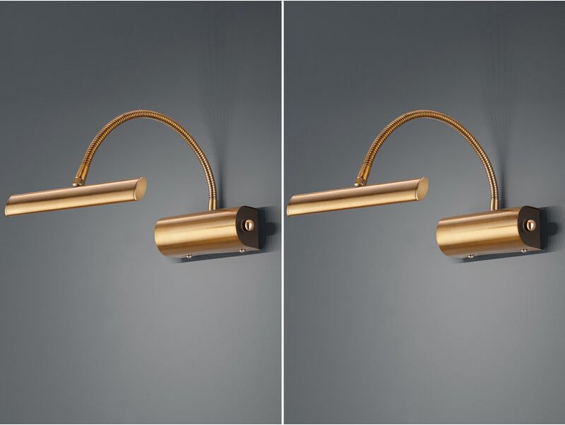 Thumbnail - Led Bilderleuchte im 2er Set in Altmessing mit Flexarm & Drehdimmer