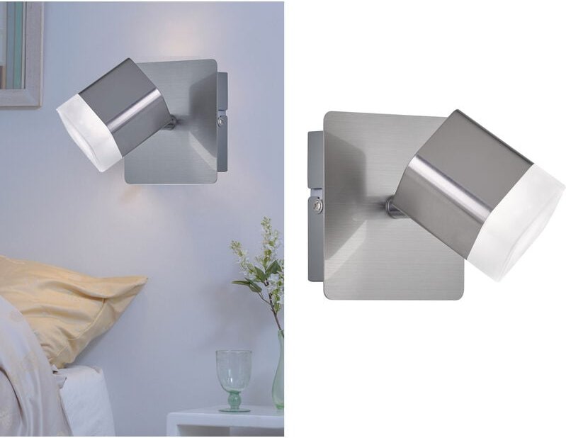 Meinewunschleuchte - 2er set led Wand- & Deckenstrahler Silber matt, Breite 10cm