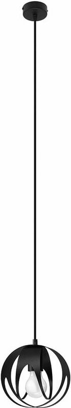 Kugel Hängelampe schwarz Lampen Esszimmer hängend Pendelleuchte rund schwarz 1 Flammig, Metall, 1x E27, DxH 16x125 cm