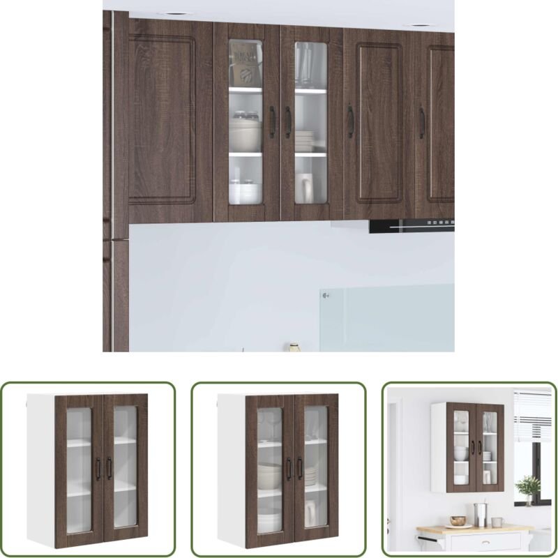 vidaXL Küchenwandschrank - Küchenschrank Braun Eichen-Optik 60 x 31 x 80 cm Holzwerkstoff