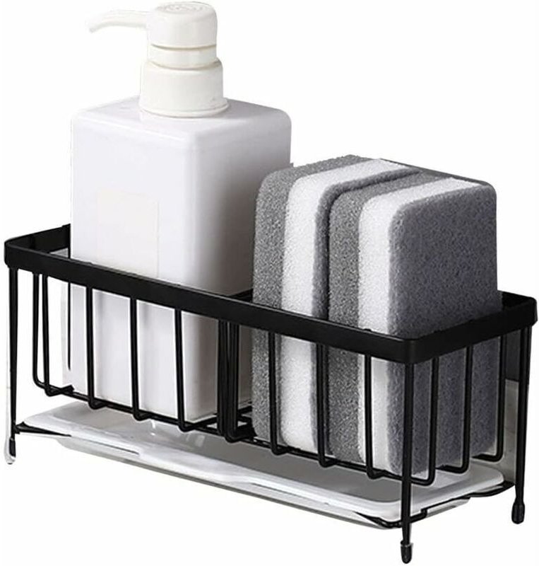 Schwammhalter Küchenregal Schwammhalter für Spülbecken Organizer Rostfrei Affenschwämme Scheuermittel Seife