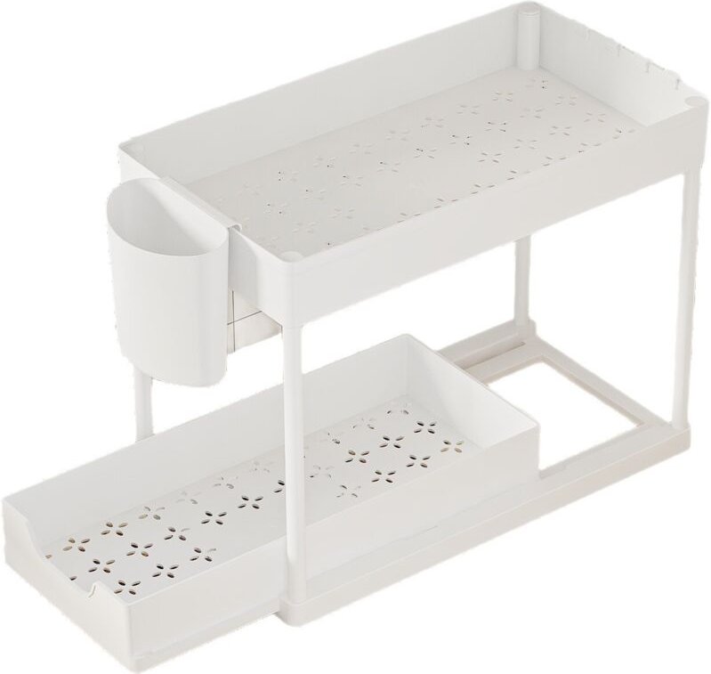 Küchenspüle Boden H-Typ Regal geschichtetes Regal Arbeitsplatte ausziehbar Multifunktions-Lagerregal Toilettenregal