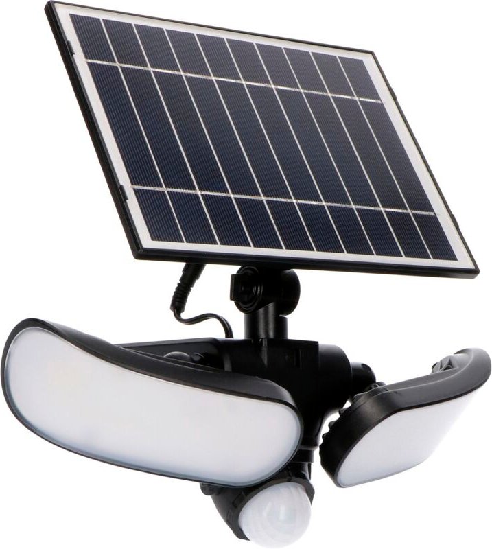 LED Solar Wandleuchte mit Sensor IP44 5000K 1000 Lumen Schwarz