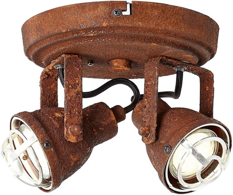 BRILLIANT Lampe Bente Spotrondell 2flg rostfarbend 2x PAR51, GU10, 4W, geeignet für Reflektorlampen (nicht enthalten) Kö...