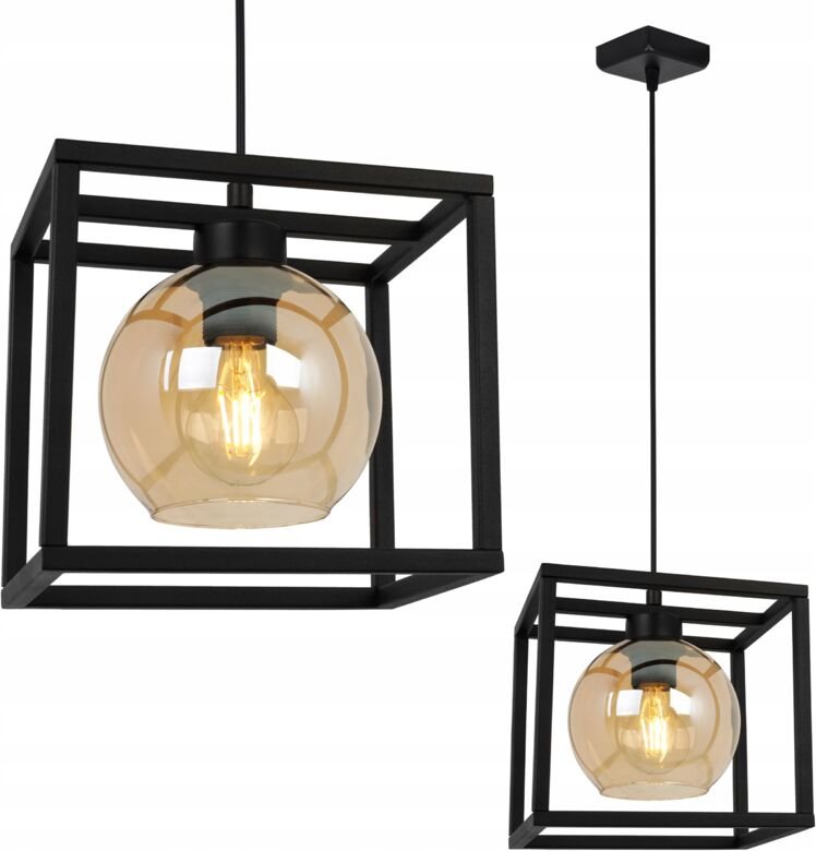 Hängelampe Käfig Elegant Glaskugel Honig