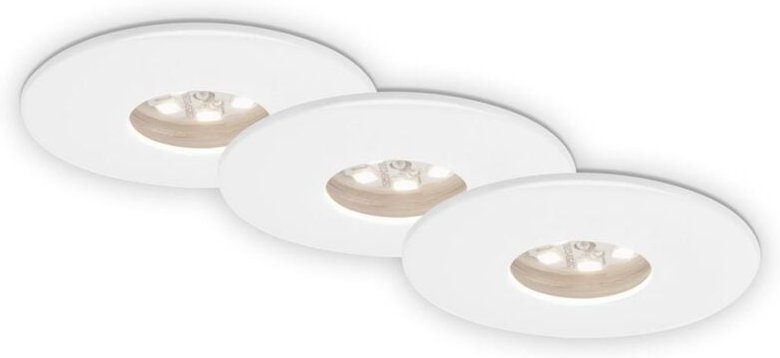 Briloner - led Einbauleuchte 3er Set 1,8 w 3000K IP44 weiß Kunststoff Ø4,5cm