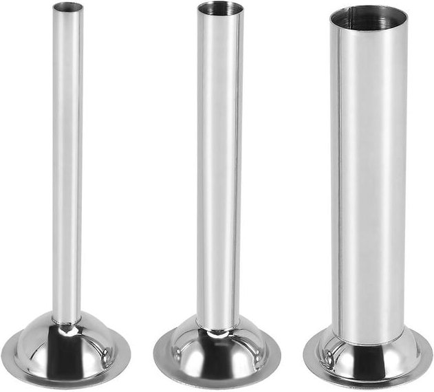 3pcs Edelstahl Wurst Stuffer Füllrohre Trichter Düsen Ersatzteile Füllrohr, Basis Di