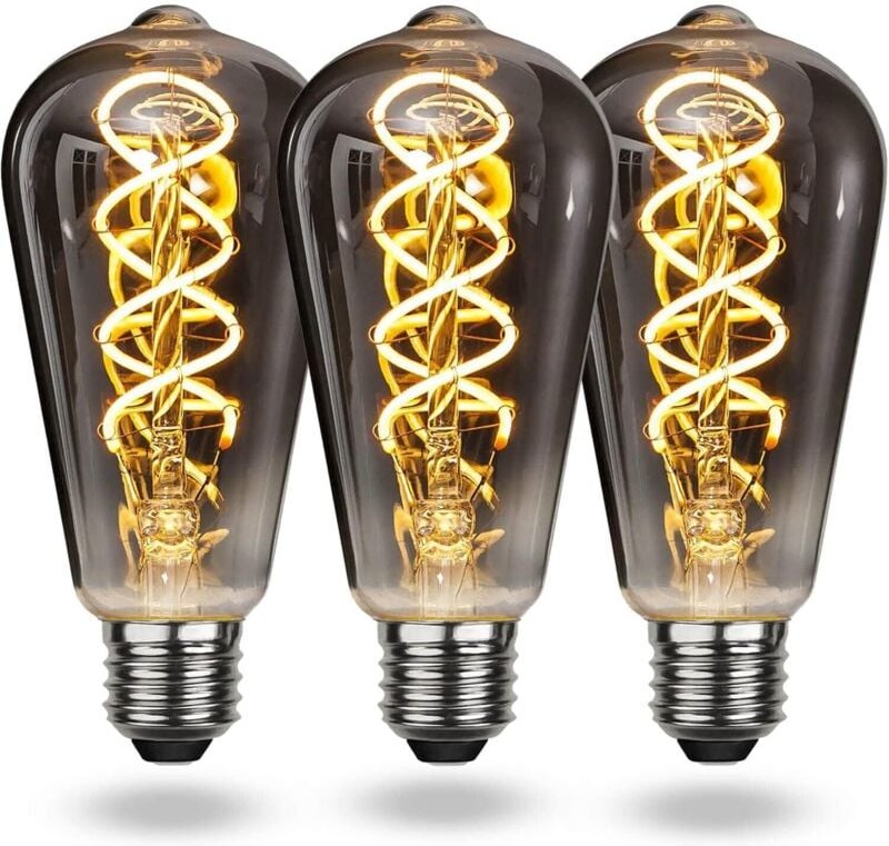 E27 Vintage LED Glühbirne Warmweiß, Vintage E27 Dimmbare Spiralfadenbirne 4W Weiches Licht, E27 Vintage Edison Glühbirne...