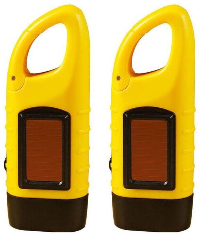 2er-Pack Handkurbel-Taschenlampen, wiederaufladbare Solar-LED-Notfall-Taschenlampen, Outdoor-Sport-Überlebens-Taschenlam...
